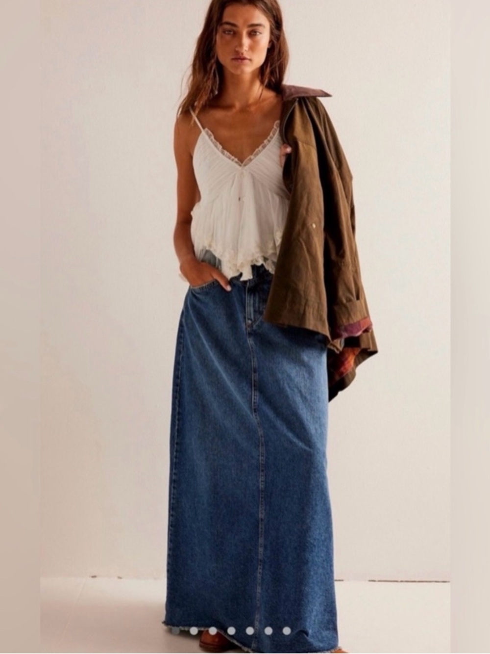 We The Free Come As You Are Denim Maxi Skirt✨NWT NEW Sz 4 (15” waist)